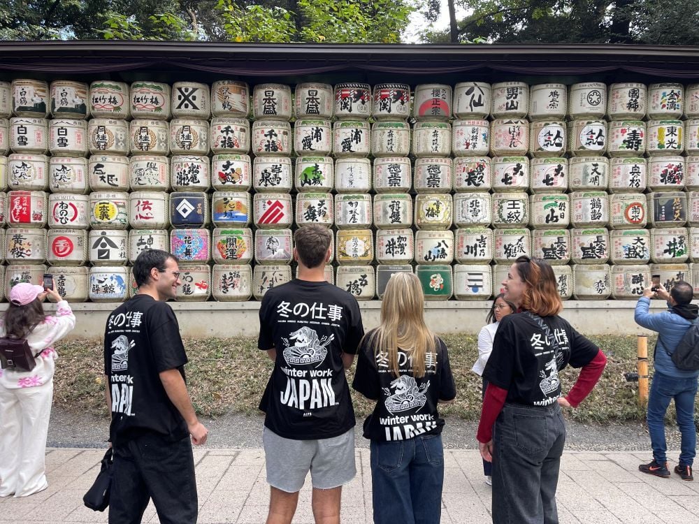 AIFS Teilnehmende beiden Orientation Days für das Winter Work Japan Programm.