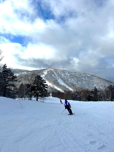 Ein Skifahrer beim AIFS Winter Work Japan Programm