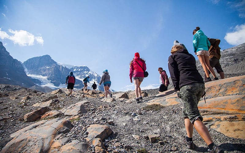 Erlebe mit AIFS Kanada Adventure Trips die majestätische Athabasca-Gletscherlandschaft. Beeindruckende Berge und unvergleichliche Naturkulissen erwarten dich.