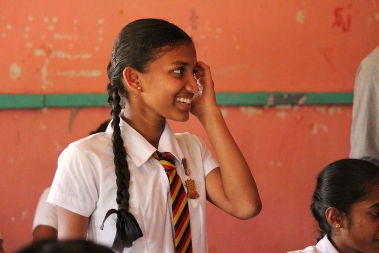 Schülerin in Sri Lanka